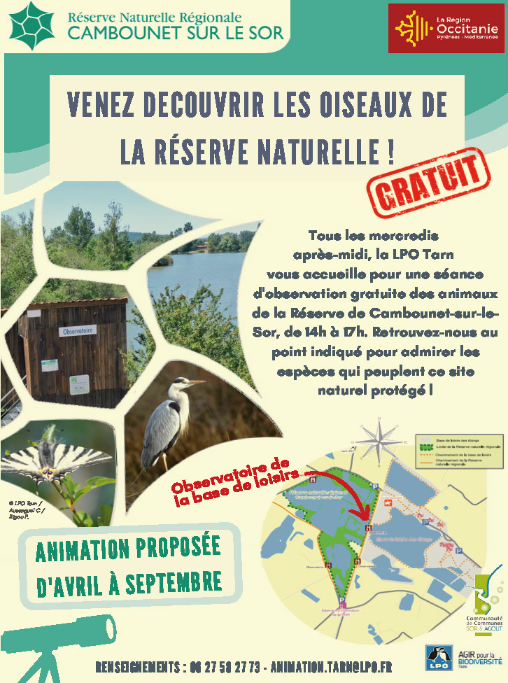 flyer observation réserve naturelle Sor Agout